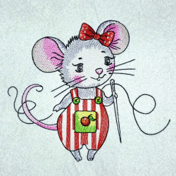 Adorable Sewing Mouse With Needle And Thread
