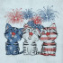 All American Cats With Fireworks
