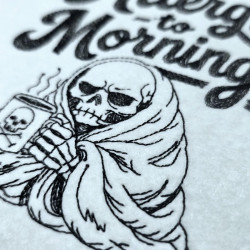 Allergic To Mornings Lazy Skeleton Quote