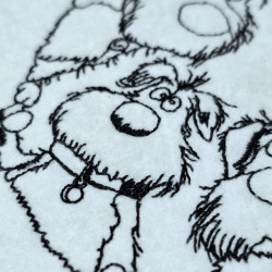 Amazed Dog Huddle Line Art