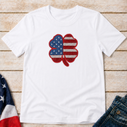 American Flag Clover Applique