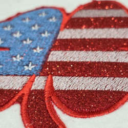 American Flag Clover Applique