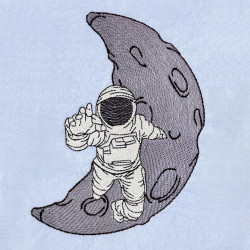 Astronaut On Crescent Moon