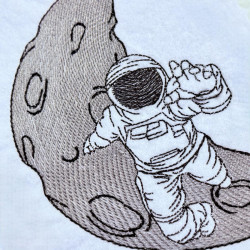Astronaut On Crescent Moon