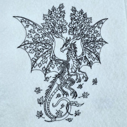 Autumn Dragon Line Art