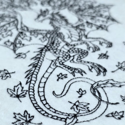 Autumn Dragon Line Art
