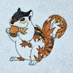 Autumn Squirrel With Leaves