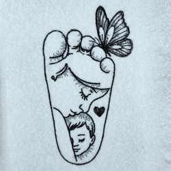 Baby Footprint Line Art