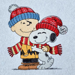 Bald Child And Nosey Dog Hug