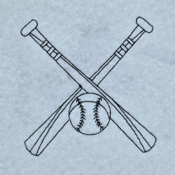 Baseball Crossed Bats Line Art