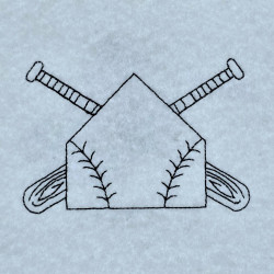Baseball Home Plate Bats Line Art