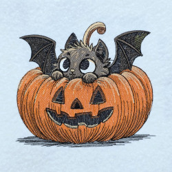 Bat Hiding In Halloween Pumpkin