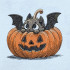 Bat Hiding In Halloween Pumpkin