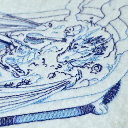 Bathing Dragon Line Art