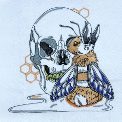 Bee And Honeycomb Skull