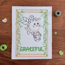Bee Grateful Floral Cardstock