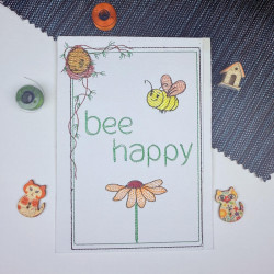 Bee Happy Floral Cardstock