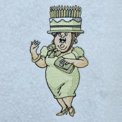 Birthday Lady With Cake Hat