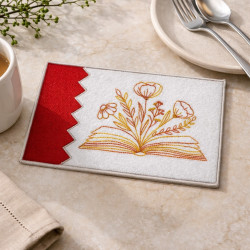 Blooming Open Book ITH Mug Rug