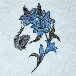 Blue Lily Floral Horse