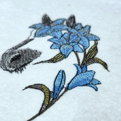 Blue Lily Floral Horse