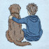Boy And Dog Gentle Companionship