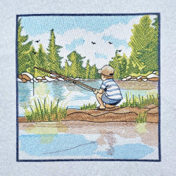 Boy Fishing On The Lake