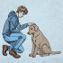 Boy Pating Dog