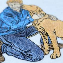 Boy Playing With His Dog