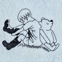 Boy Sitting With Honey Bear