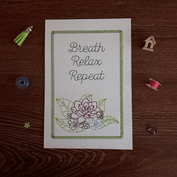 Breath Relax Repeat Lotus Cardstock