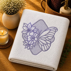 Butterfly Floral Embossed