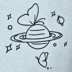 Butterfly Planet Line Art