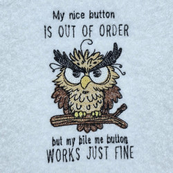 Button Out of Order Owls Quote