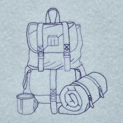 Camping Backpack Line Art