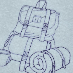 Camping Backpack Line Art