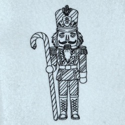 Candy Cane Guard Nutcracker Line Art