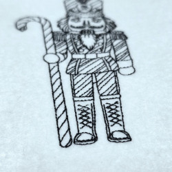 Candy Cane Guard Nutcracker Line Art