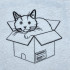 Cat In A Cardboard Box Line Art