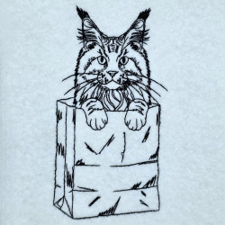 Cat In A Paper Bag Line Art