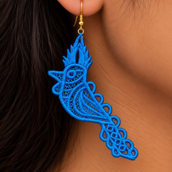 Celtic Crested Bird FSL Earring