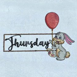 Cheerful Bunny With Balloon Thursday