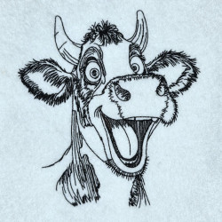 Cheerful Cow Face Line art