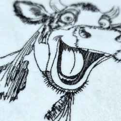 Cheerful Cow Face Line art