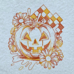 Cheerful Pumpkin Line Art