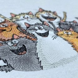 Cheerful Smiling Cat Family