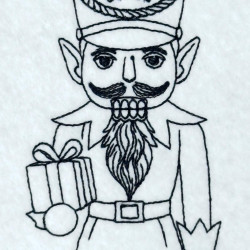 Christmas Elf Nutcracker Line Art