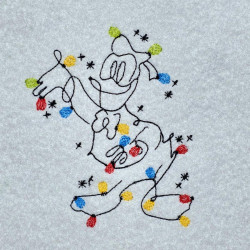 Christmas Lights Doodle Line Art 