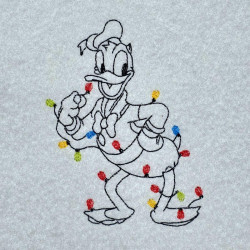 Christmas Lights Tangled Duck Line Art