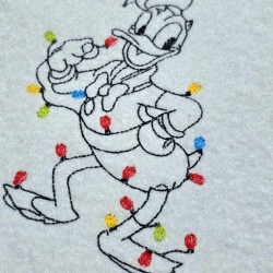 Christmas Lights Tangled Duck Line Art